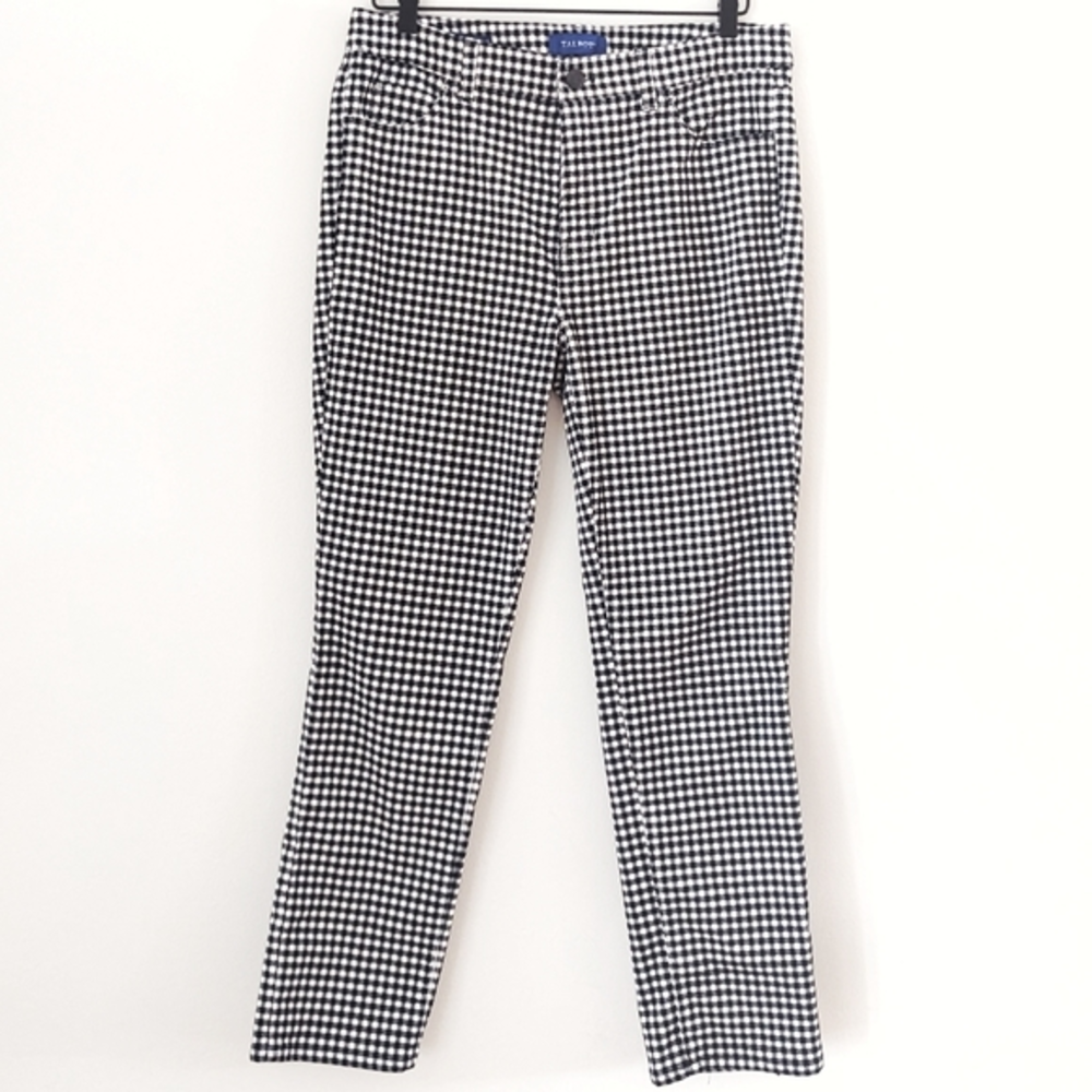 Talbots 98% Cotton Gingham High Waist Straight Leg Pants Great‎ Condition 10p